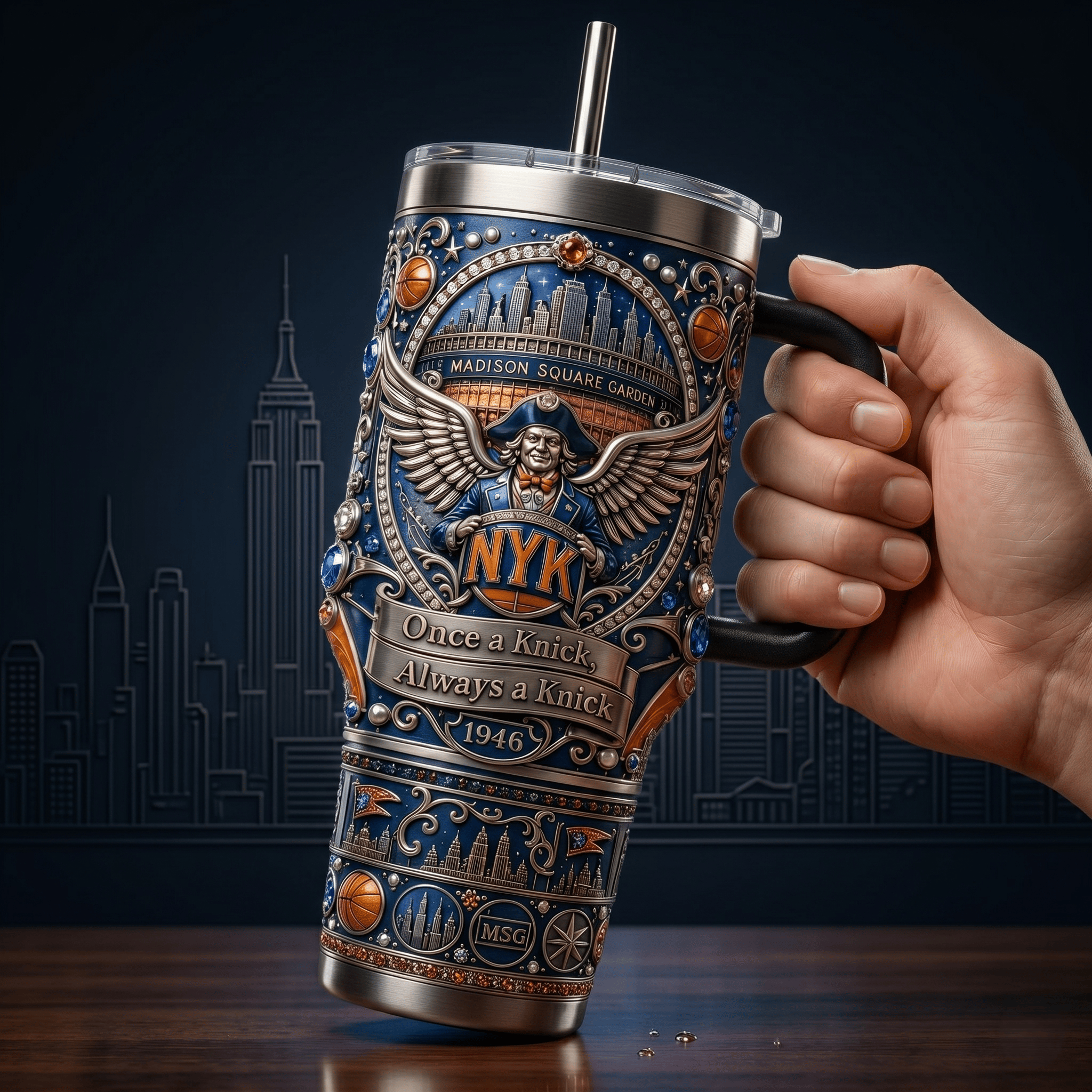 Premium NYK 40oz Tumbler With Handle TNSM
