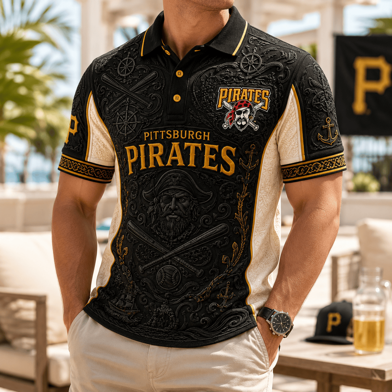 PREMIUM PITTS EMBOSS POLO SHIRT NTVA